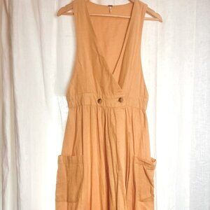 ✨ Authentic Vintage ✨ Unique Free People Cottage Linen Sleeveless Dress Small